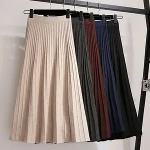 Wholesale beautiful fashion high waist knit sweater long skirt for women