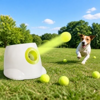 Lanceur de balles pour chien automatique moderne en plastique, lanceur de balles de tennis, trois portées de lancer 10, 20, 30 pieds, jeu en intérieur S-8303