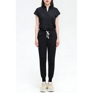 Tenue médicale à col mandarin personnalisable avec LOGO – Ensemble 2 pièces pour professionnels de la santé (femmes et hommes) – Sehe Fashion - Product Image 6