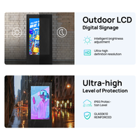 Pantalla Digital Publicitaria para Exteriores de 55 Pulgadas, con Soporte de Piso Personalizado, Tótem Capacitivo para Exteriores, Pantalla LCD Impermeable IP65
