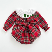 Vêtements de Noël assortis pour la famille, en tartan rouge, pour tout-petits, enfants, frères et sœurs, robes pour bébés filles