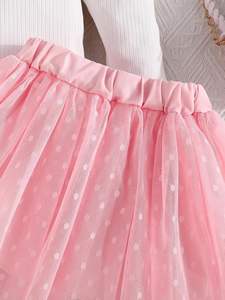 Ensemble jupe et haut pour bébé fille Fnaobai, printemps automne, vêtements pour enfants, haut à manches longues en tricot côtelé avec cœur, jupe tutu en maille - Product Image 6