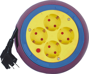 फ्रेंच शैली 2 दौर पिन विस्तार शक्ति कॉर्ड केबल रील 16A विस्तार सॉकेट CE मानक ग्राउंडिंग सफेद सीई ROHS NF 220V-250V - Product Image 1