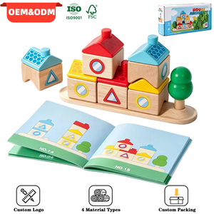 <span class=keywords><strong>Jeu</strong></span> d'architecte Montessori : Blocs de construction, cartes de défi, jouets éducatifs pour enfants, puzzle d'empilage pour le développement de la pensée spatiale - Product Image 1