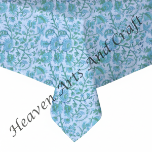 Cotton Hand Block Printed Square 60 Inch <b>Table</b> Linen Tablecloth Dining <b>Table</b> Cotton Custom <b>Table</b> <b>Cover</b> Square 60 Inch Tablecloth - Product Image 1
