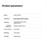Câble de conversion audio VGA mâle/femelle en gros ZEANDA Z-65337 avec boîtier en PVC, adaptateur d'alimentation et connecteurs inclus