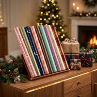 Papier d'emballage cadeau imprimé avec logo personnalisé, vente en gros |   Feuilles de papier d'emballage de luxe pour Noël, les fêtes et les anniversaires, OEM