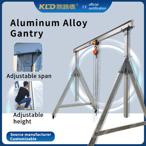 Grúa portátil pequeña de 200kg500kg, grúa de mano móvil de empuje para taller al aire libre, polipasto de cadena - Product Image 3