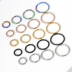 Aro Nasal Sin Costuras de Acero Quirúrgico 316L, Chapado en Oro de 18K y Oro Rosa, con Diamantes de Imitación Corte Asscher, Ganchos para Piercing Nasal - Product Image 1