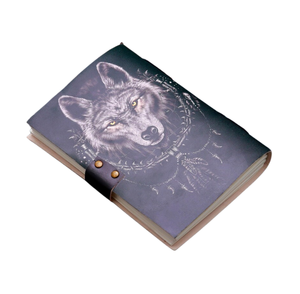 Journal en cuir véritable Loup Art Print Writing Note Book Sketchbook Travels Book Deckle Edge Papers C-Lock Closure Journal Diary - Product Image 6