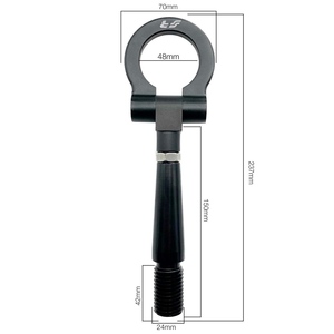 Barra de Remolque Negra - Gancho de Remolque para Auto, Aluminio Negro Simoni Racing - Product Image 1