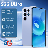 Smartphone S26 Ultra 5G Android 15 Layar LCD HD 7,3 Inci RAM 16GB ROM 1TB Kamera 108MP Baterai 120Hz Deca Core