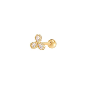 ROXI S925 - Pendientes de Plata de Ley con Diseño de Flor de 3 Pétalos, Joyería Simple y Moderna para Mujer - Product Image 1