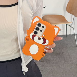 Funda de Teléfono con Diseño de Pata de Panda Roja Kawaii para Samsung <span class=keywords><strong>Galaxy</strong></span> S26 Ultra S25 S24 A57, Carcasa Protectora de Silicona Suave y Agradable al Tacto - Product Image 1
