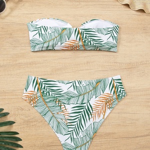 2023 Ensemble de bikini de créateur de luxe OEM, style bandage, couleur unie, col en V, pour femmes matures, avec string extrême et logo personnalisé - Product Image 4