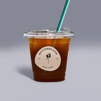 Ensemble d'emballages à emporter Instagram jetables transparents en plastique PET PP américain Style simple paroi-pour café boissons froides lait