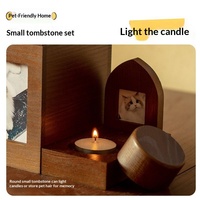Urne funéraire en forme de maison pour animaux de compagnie (chiens, chats) – Récipient scellé anti-humidité pour cendres d'animaux – Ensemble commémoratif en bois massif avec cadre photo de table