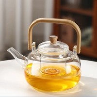 Théière de grande capacité en verre borosilicate pour la préparation du thé, nouveau modèle chinois, boîte marron, théière Yixing européenne, théière argentée, 50 pièces