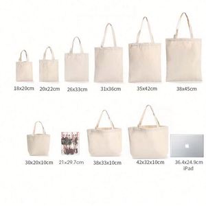 Custom Logo <b>Printed</b> Recyclable Plain Cotton Canvas Shopping Tote Bag - Product Image 6