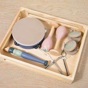Jouets de <span class=keywords><strong>musique</strong></span> pour bébés éducatifs préscolaires Ensemble d'instruments à percussion en bois Écologique pour 0-24 <span class=keywords><strong>mois</strong></span> et 2-4 ans Unisexe - Product Image 2