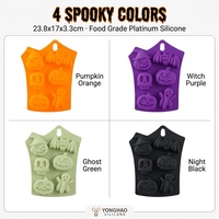 Moule en silicone Citrouille, Chauve-souris, Fantôme, 6 cavités, Premium, Démoulage facile, Prix usine, Sans BPA, Durable, Plateau de cuisson Halloween à formes variées