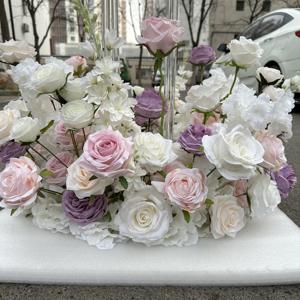 Centro de Mesa de Flores Artificiales GreenLife, 60 cm, Morado, Rosa y Blanco, el Más Vendido, para Decoración de Mesa de Boda y Banquete - Product Image 5