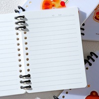 Cuaderno A6 de PP con diseño de gato de dibujos animados, 70 hojas, papel rayado de 80g, mini diario portátil para niños y estudiantes