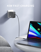Chargeur portable de type C PD à charge rapide 45W 65W pour tablette et ordinateur portable, adaptateur secteur mural de bureau 12V 20V en gros