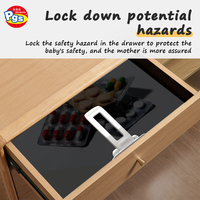 PRODIGY HG002 Serrure de sécurité blanche anti-enfants en plastique pour poignées de porte et d'armoire, installation rapide, sécurisée pour les nouveau-nés et les tout-petits
