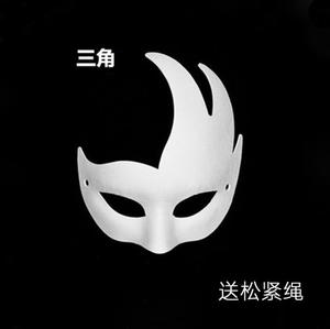 Halloween DIY Ópera de Pekín Máscaras de fiesta pintadas a mano Pulpa en blanco Cara completa Media cara para hombres Mujeres <span class=keywords><strong>Facebook</strong></span> Cat Fox Máscaras para - Product Image 3