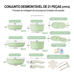 Juego de Ollas y Sartenes Modernas de Cerámica con Revestimiento de Mármol, Tapas de Vidrio, Asas de Baquelita, Antiadherentes, de Aluminio, Compatibles con Inducción, 6 Piezas - Product Image 3