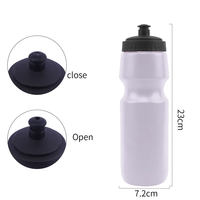 Bouteille d'eau de sport pour vélo classique pour adultes, bouteille d'eau en plastique à boire directement, bouteille d'eau de voyage à presser pour l'extérieur