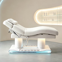 Lit de beauté multifonctionnel pliable en métal avec 4 moteurs réglables électriquement, en PVC, pour tatouage, massage, injection, micro-aiguilletage