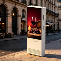49 inç Parlama Önleyici Temperli Camlı Ayaklı Ultra İnce Dış Mekan LCD Totem Çift Taraflı Kiosk Dijital Tabela (Parklar İçin)