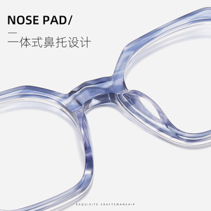 Lunettes de vue ovales Danyang à monture complète en acrylique transparent, bord large de 4 mm, pour prescriptions élevées, modèle unisexe 88019 - Product Image 5