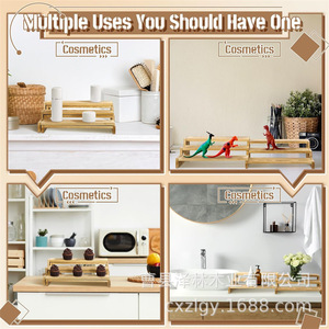 Wooden Kitchen <b>Storage</b> <b>Rack</b> 3 Floors Expandable Countertop Organizer For Coffee Cups Condiment <b>Bottles</b> - Product Image 3