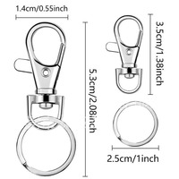 Crochets pivotants, porte-clés, lanière en métal, porte-clés, mousqueton, bijoux, anneau en alliage, porte-clés, porte-clés, vente en gros