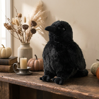 Figurine en peluche corbeau noir