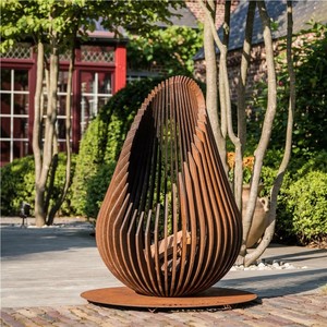 سلة حريق كورتين للخدمة الشاقة ، حرق الأخشاب الصدئة في الهواء الطلق من الفولاذ والخارج - Product Image 6