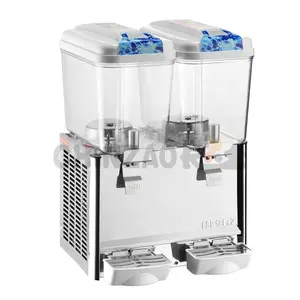 18L 2 tanques comercial bebidas quente quente máquina de mistura fria dispensador de suco refrigerador