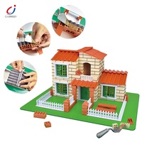 Jouets créatifs Chengji, bricolage, villa de jardin, connexion en argile, petites briques de construction, jouets de construction, construire une vraie maison, mini briques en ciment, jouet de bricolage