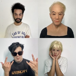 Máscara de silicona elástica duradera al por mayor con cabello y barba implantados, textura de piel realista, máscara de disfraz para crossdressing - Product Image 5