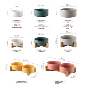 Küçük hayvan taşınabilir çevre dostu kedi kase katı yuvarlak seramik tabak açık seyahat için yükseltilmiş özelliği ile kolay temiz - Product Image 6