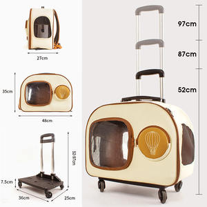 Düşük MOQ Hoopet görüntülenebilir pencere Pet köpek kedi sırt çantası bagaj kutusu çanta taşıyıcı sessiz tekerlekler ile - Product Image 6