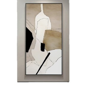 Cuadro Abstracto al Óleo sobre Lienzo, Marco Negro, Rectangular, Moderno, Minimalista, Decorativo, para Entrada o Pasillo - Product Image 3