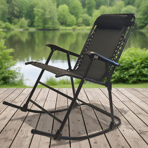 كرسي استرخاء هزاز بخاصية انعدام الجاذبية للاستخدام الخارجي، كرسي شبكي قابل للطي مع وسادة للحديقة والتخييم - Product Image 5