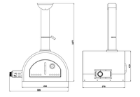 Four à pizza et barbecue au gaz en acier inoxydable de qualité supérieure, moderne, avec une puissance de chauffage élevée de 5 kW, chariot facile à installer