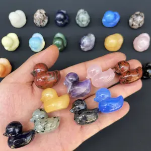 Groothandel Natuurlijk Kristalsnijwerk Met De Hand Gemaakt Geel Calciet Rozenkwarts Variëteit Kwartskristal Eend
