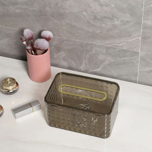 Aoniu Boîte à mouchoirs transparente en diamant de luxe léger Boîte de rangement multifonctionnelle murale - Product Image 1