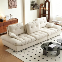 Canapé modulaire minimaliste moderne en tissu nuage pour petit salon, style crème, canapé droit style Puff Cream